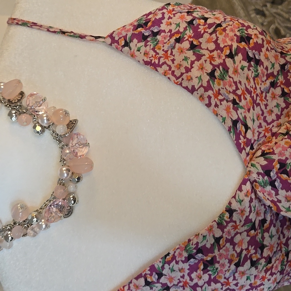 Chic Floral Maxi Dress in Pink and Purple New - Picture 13 of 17